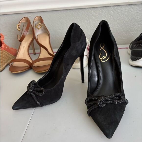 Sam Edelman Deela Pump Black Suede Heels Size 7 - Picture 14 of 16